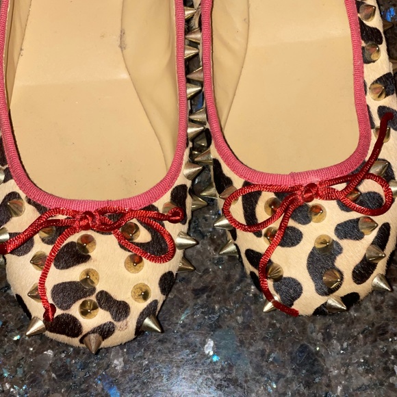 Intermix Alejandra G leopard calf hair studded flats - Picture 11 of 12